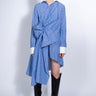 BLUE STRIPED SHIRT DRESS WITH SIDE BOW marques almeida