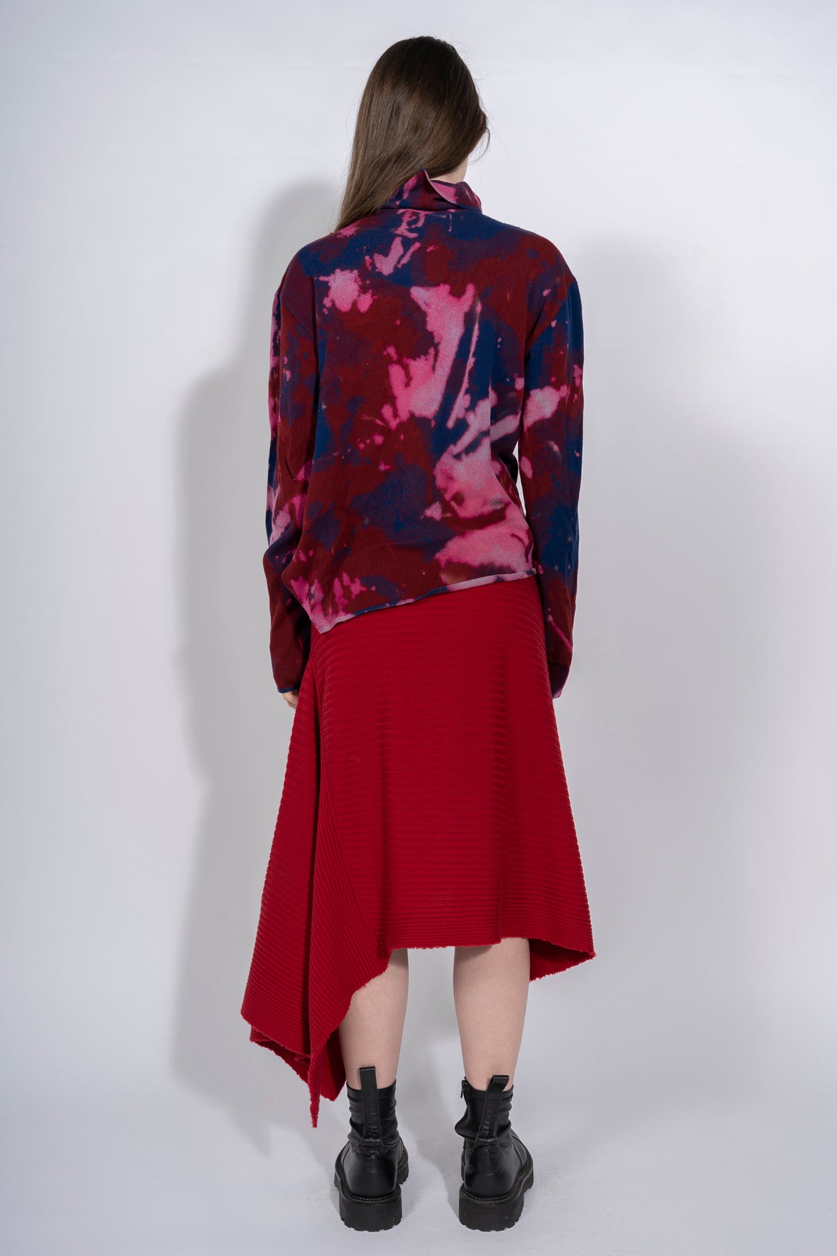 CLASSIC M'A MERINO SKIRT IN RED marques almeida