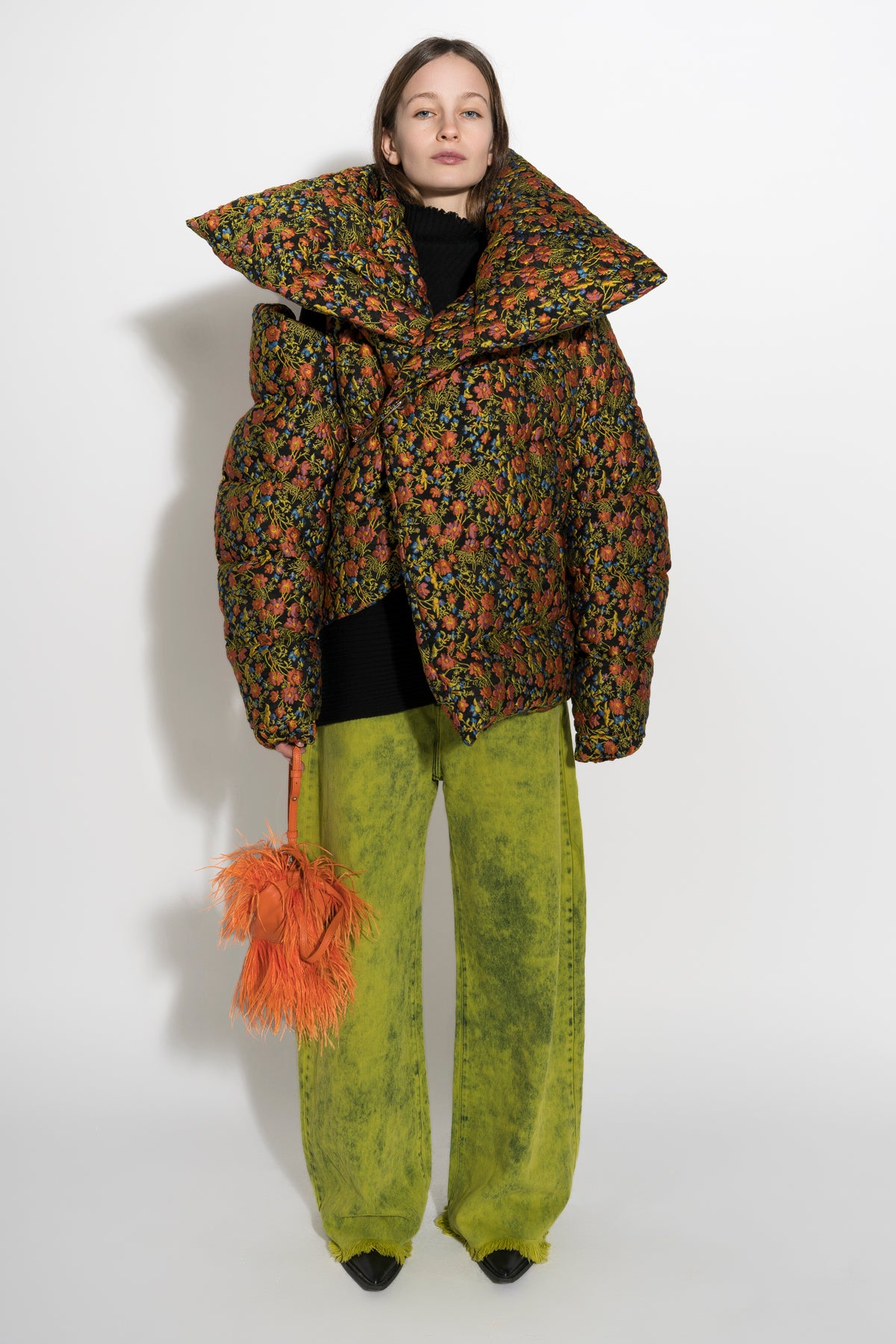 CLASSIC M'A PUFFA JACKET IN FLORAL BROCADE marques almeida