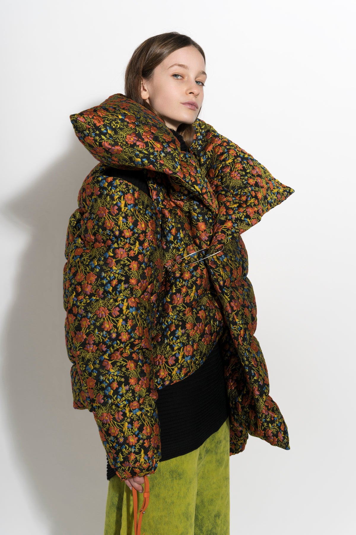 CLASSIC M'A PUFFA JACKET IN FLORAL BROCADE marques almeida