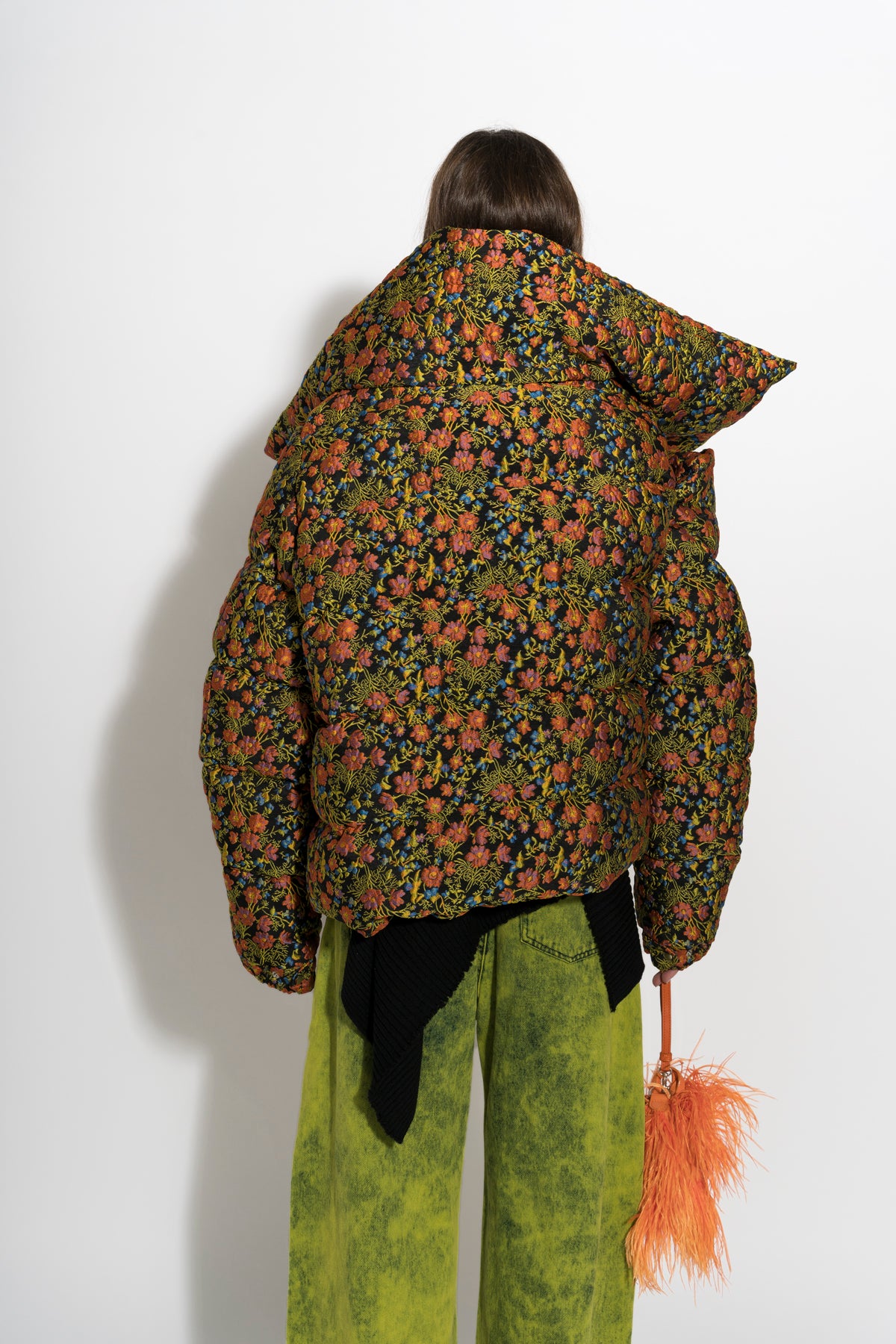 CLASSIC M'A PUFFA JACKET IN FLORAL BROCADE marques almeida