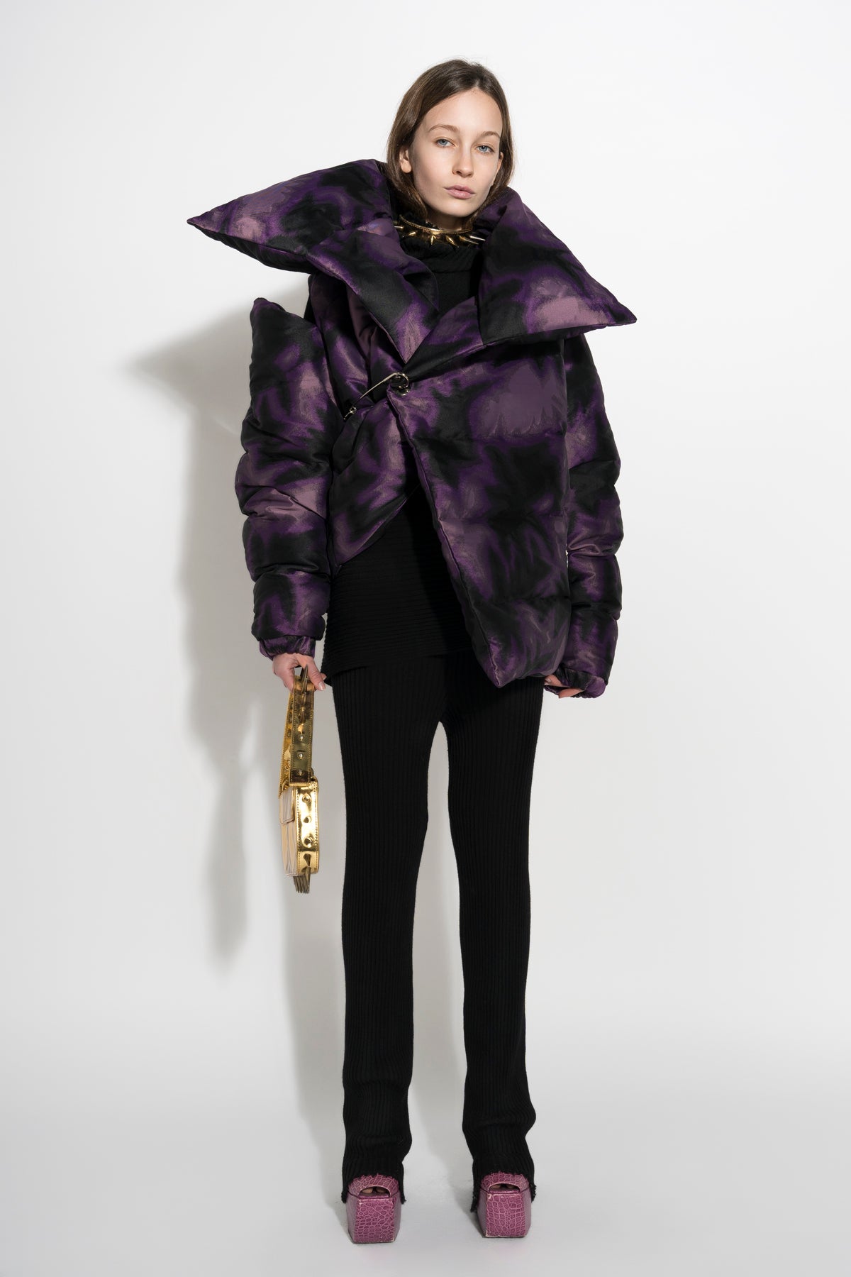 CLASSIC M'A PUFFA JACKET IN PURPLE TIE DYE marques almeida