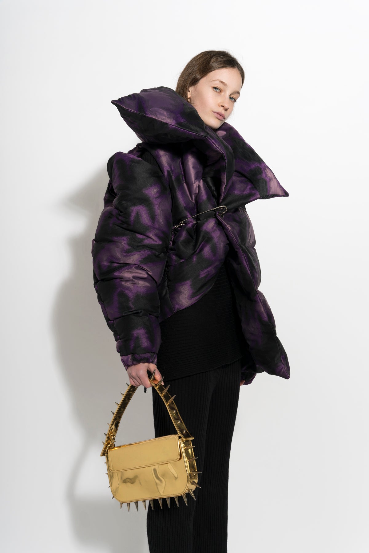 CLASSIC M'A PUFFA JACKET IN PURPLE TIE DYE marques almeida