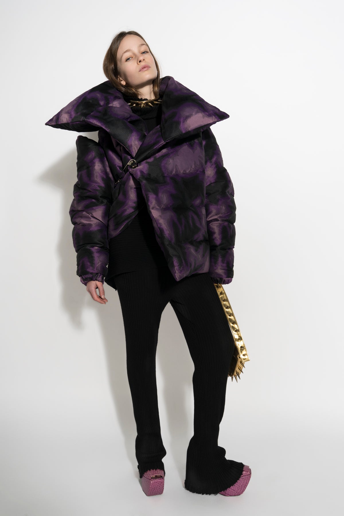 CLASSIC M'A PUFFA JACKET IN PURPLE TIE DYE marques almeida