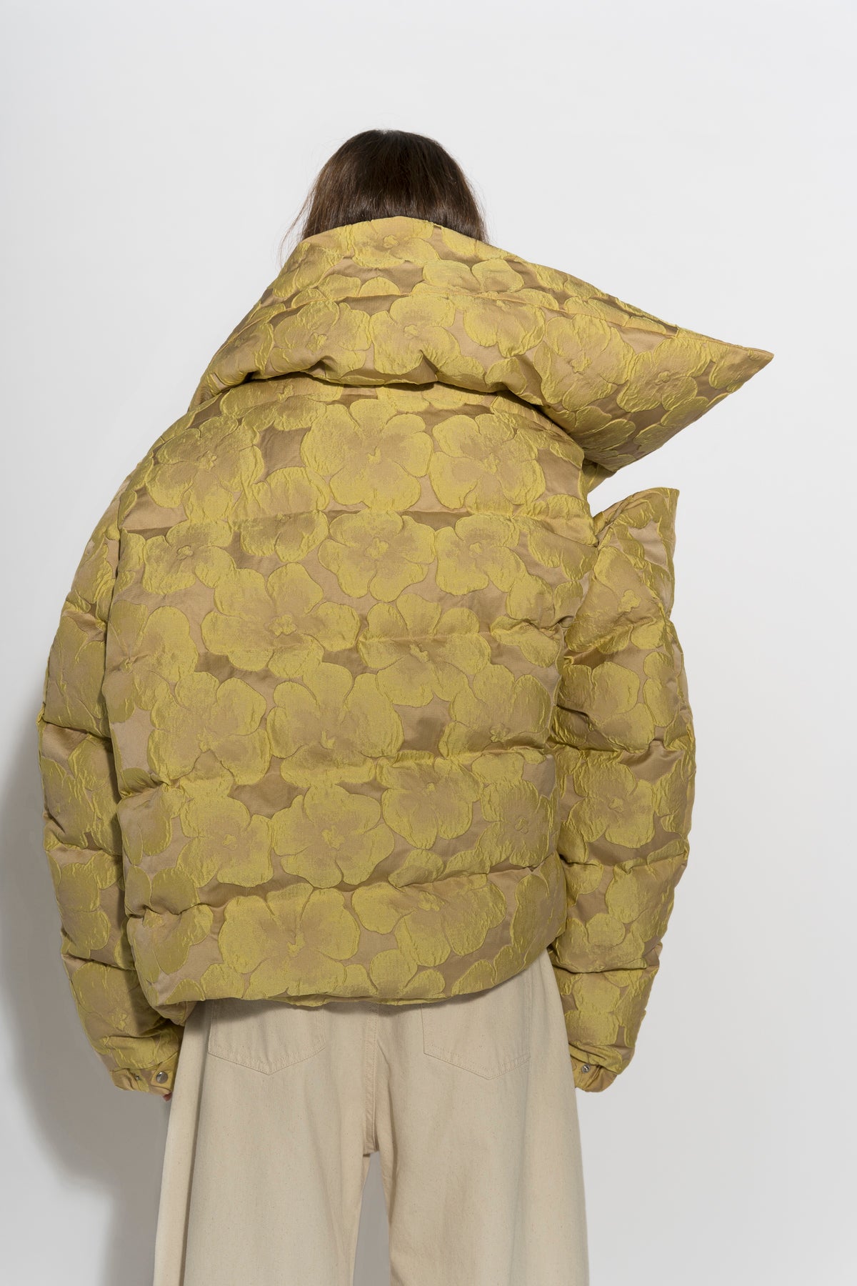 CLASSIC M'A PUFFA JACKET IN YELLOW BROCADE – MARQUES ' ALMEIDA