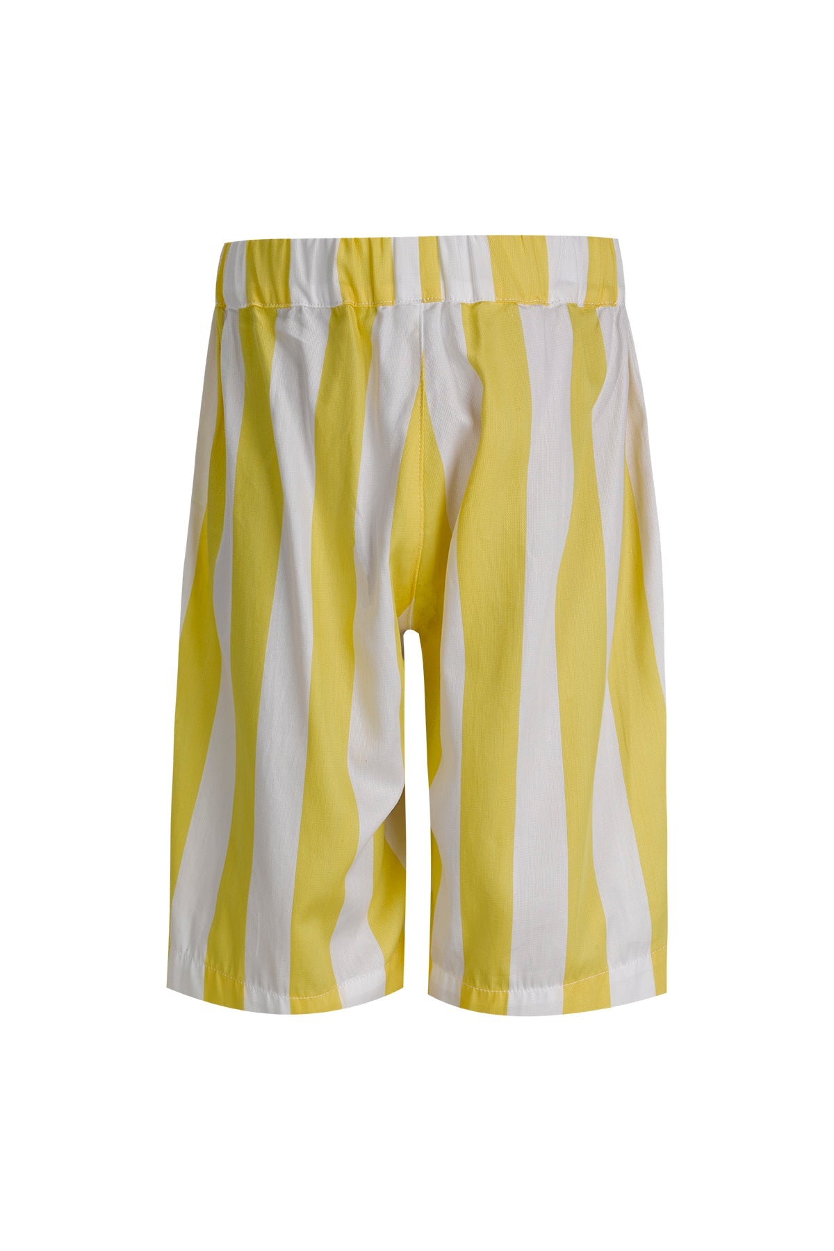 YELLOW AND WHITE STRIPED SHORTS