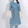 PRE-OWNED/ DRESSING GOWN COAT WITH SHEARLING CUFFS marques almeida