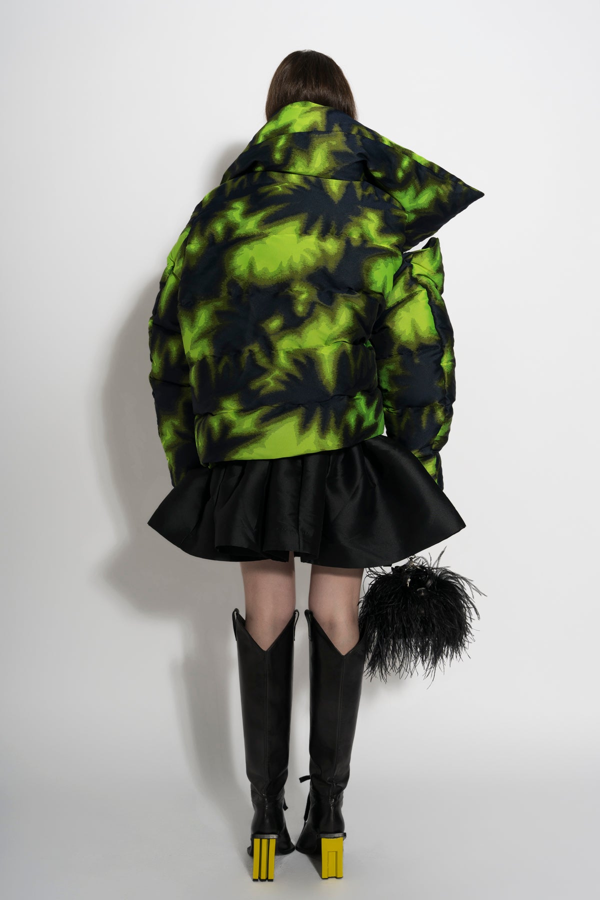 CLASSIC M'A PUFFA JACKET IN LIME TIE DYE