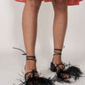 BLACK FEATHER STRAPPY SANDAL marques almeida