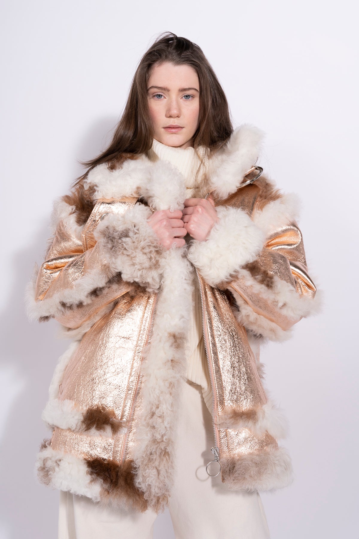 FOILED SHEARLING OVERSIZED JACKET marques almeida