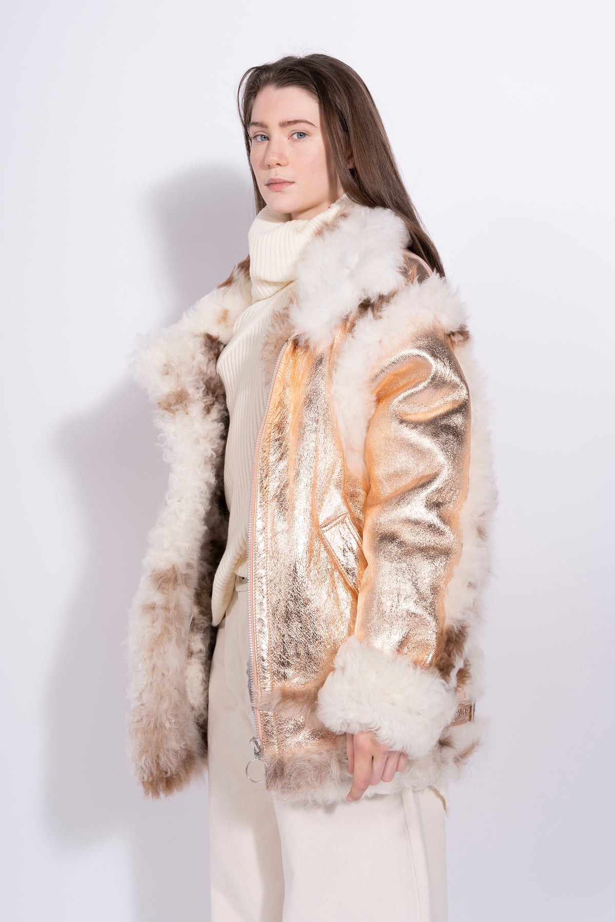 FOILED SHEARLING OVERSIZED JACKET marques almeida