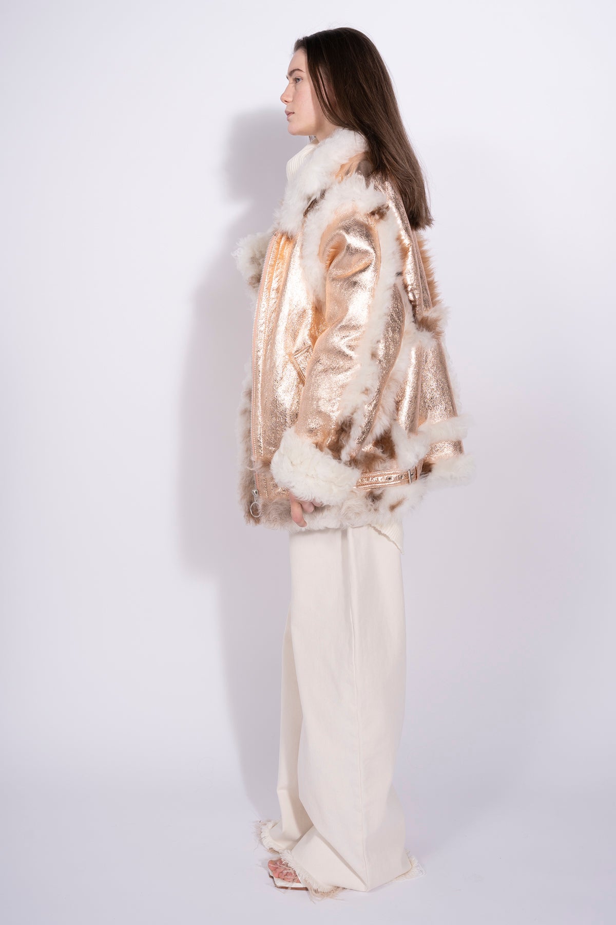 FOILED SHEARLING OVERSIZED JACKET marques almeida