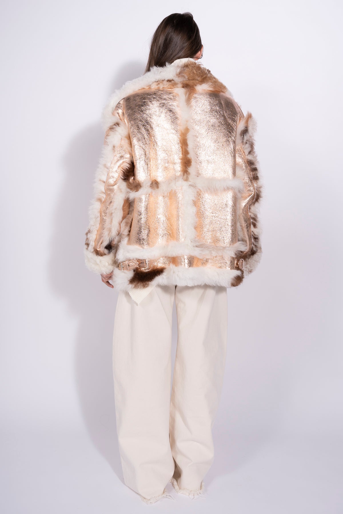 FOILED SHEARLING OVERSIZED JACKET marques almeida