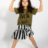 M'A KIDS FRILL SHORTS IN BLACK AND WHITE