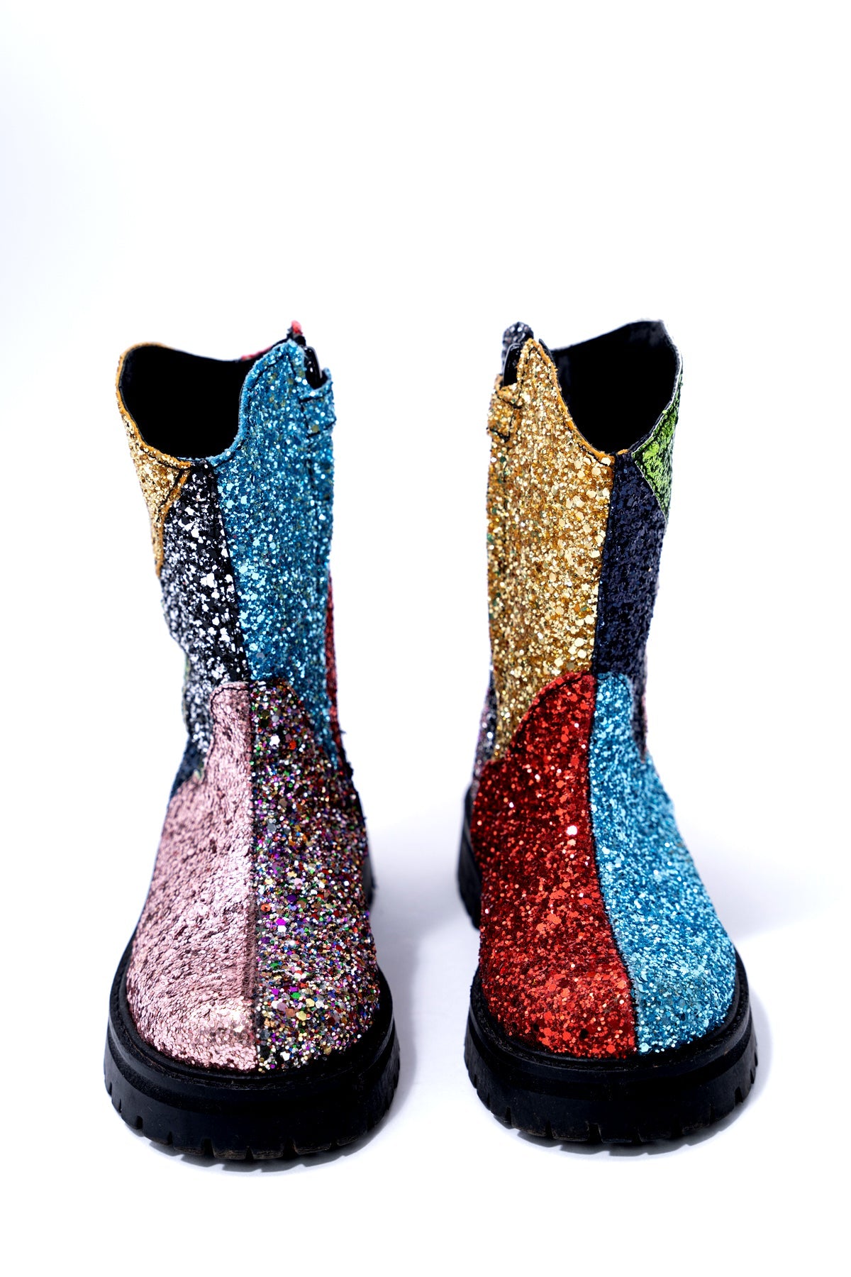 GLITTER LEATHER ANKLE BOOTS ma kids