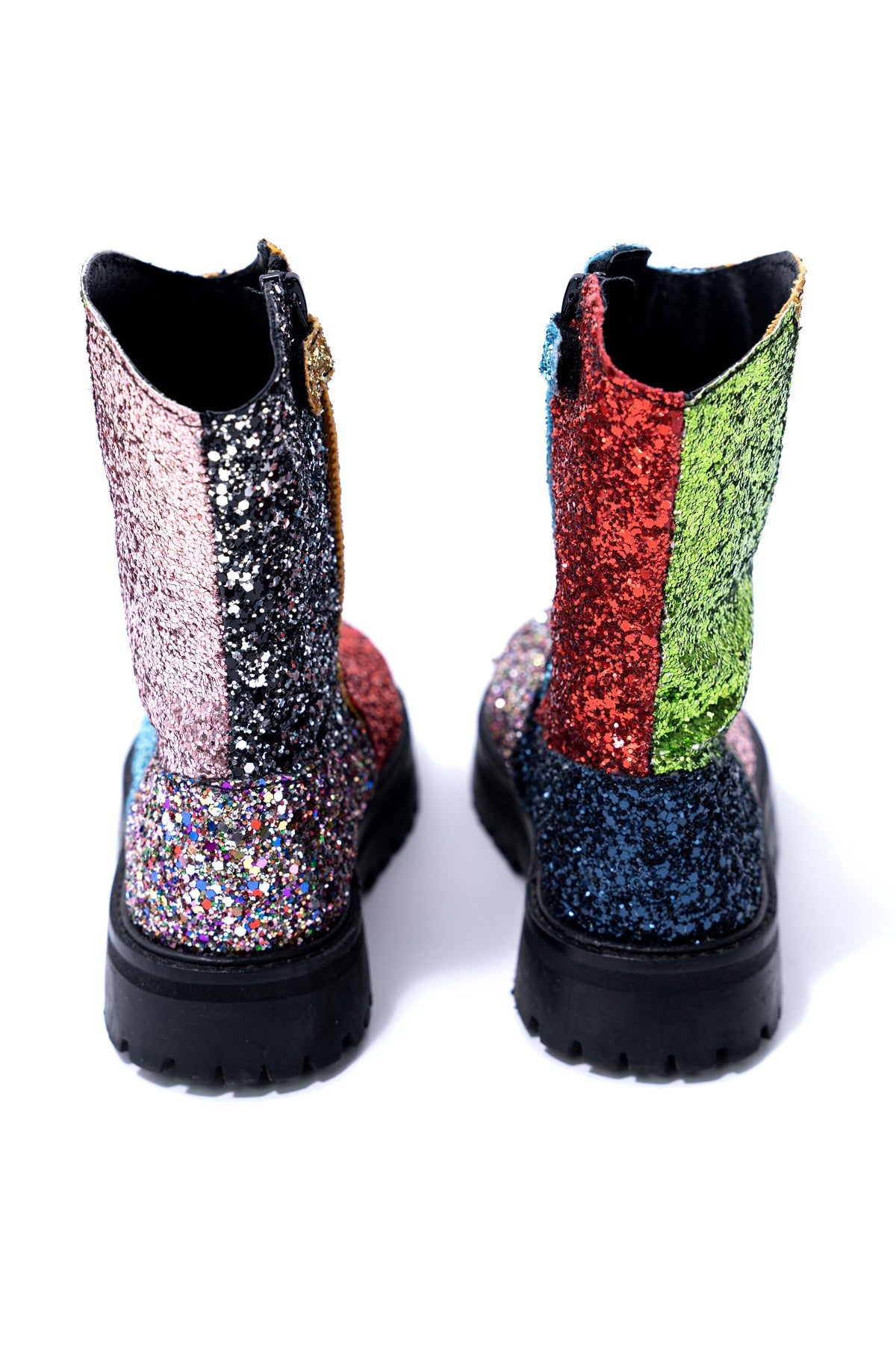 GLITTER LEATHER ANKLE BOOTS ma kids