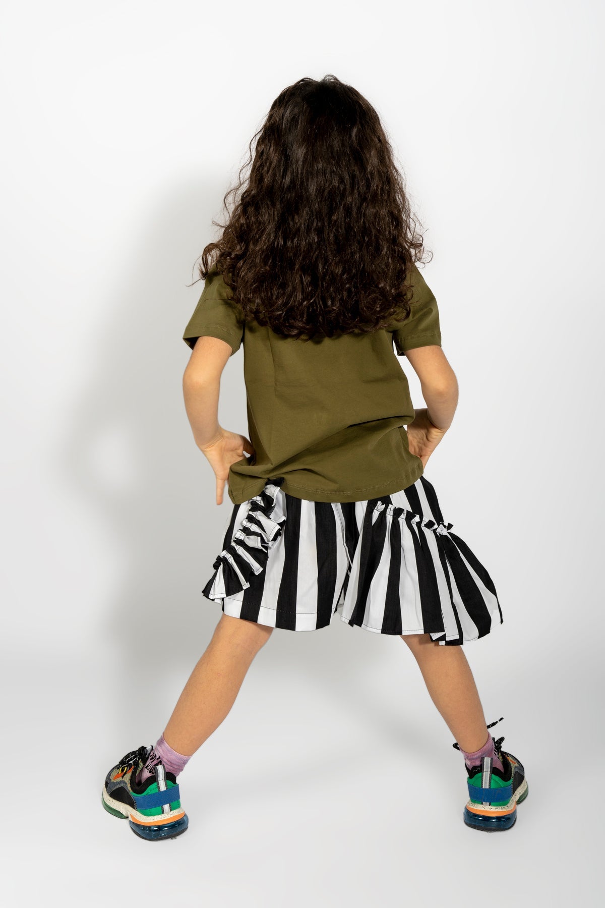 KHAKI EMBROIDERED LOOSE T-SHIRT MA KIDS