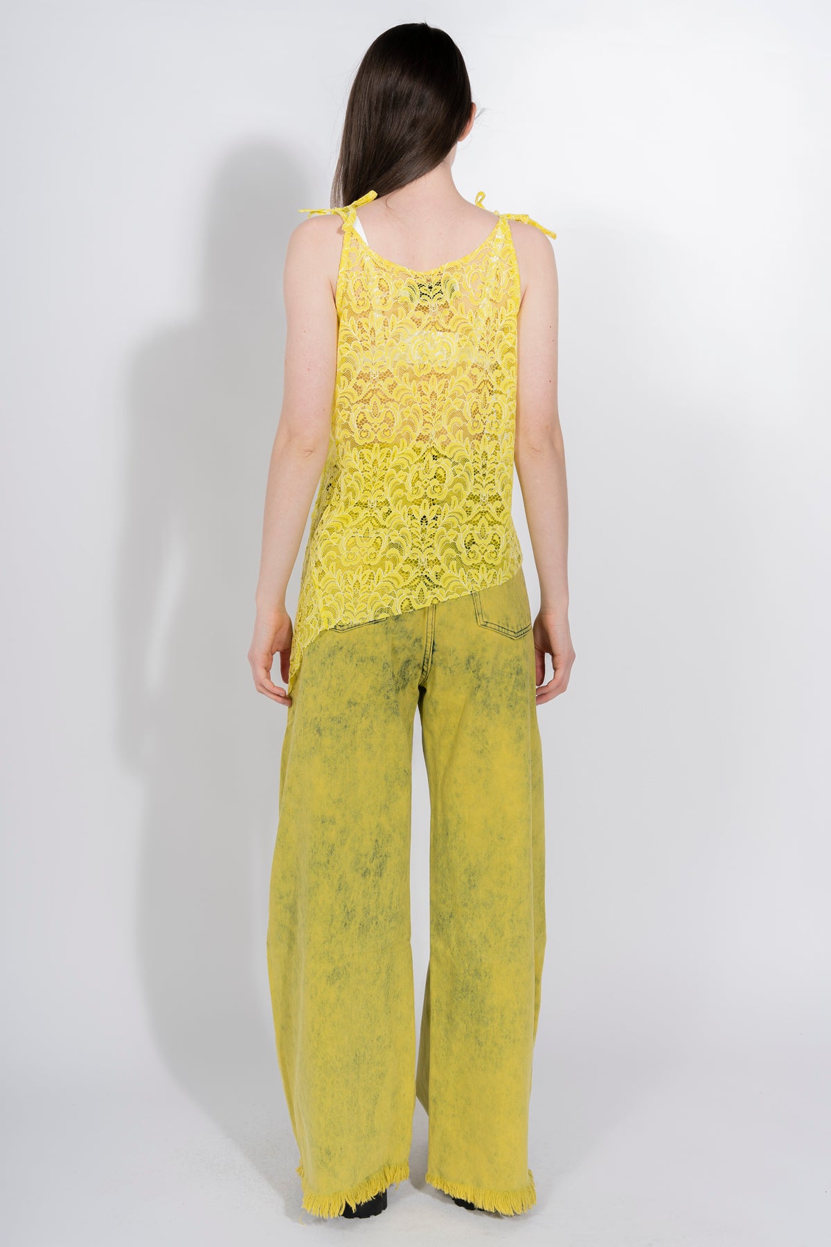 LACE SLIP TOP IN YELLOW marques almeida