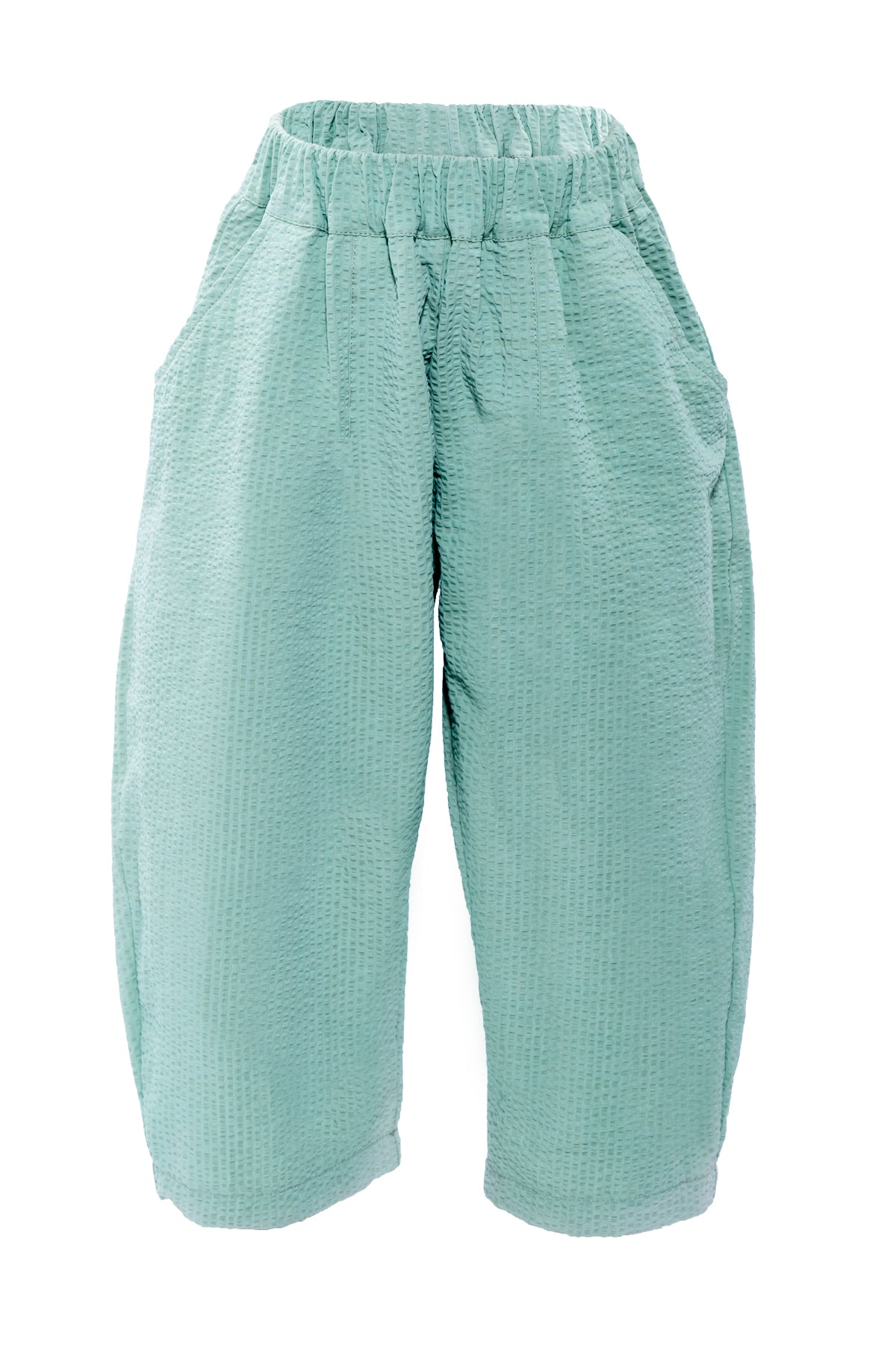 M'A KIDS LIGHT GREEN COTTON LOOSE TROUSERS