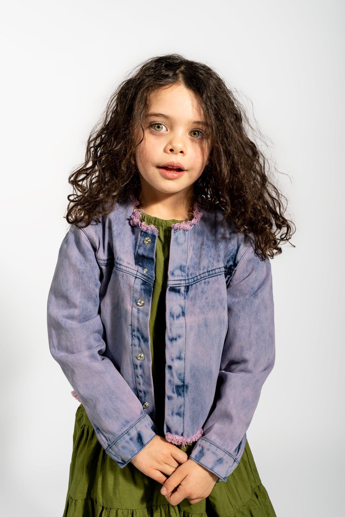 LILAC LOOSE COLLARLESS JACKET ma kids