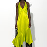 LIME SILK HALTERNECK BACK TIE DRESS marques almeida