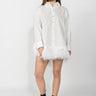 WHITE XXL SHIRT WITH FEATHERS MARQUES ALMEIDA