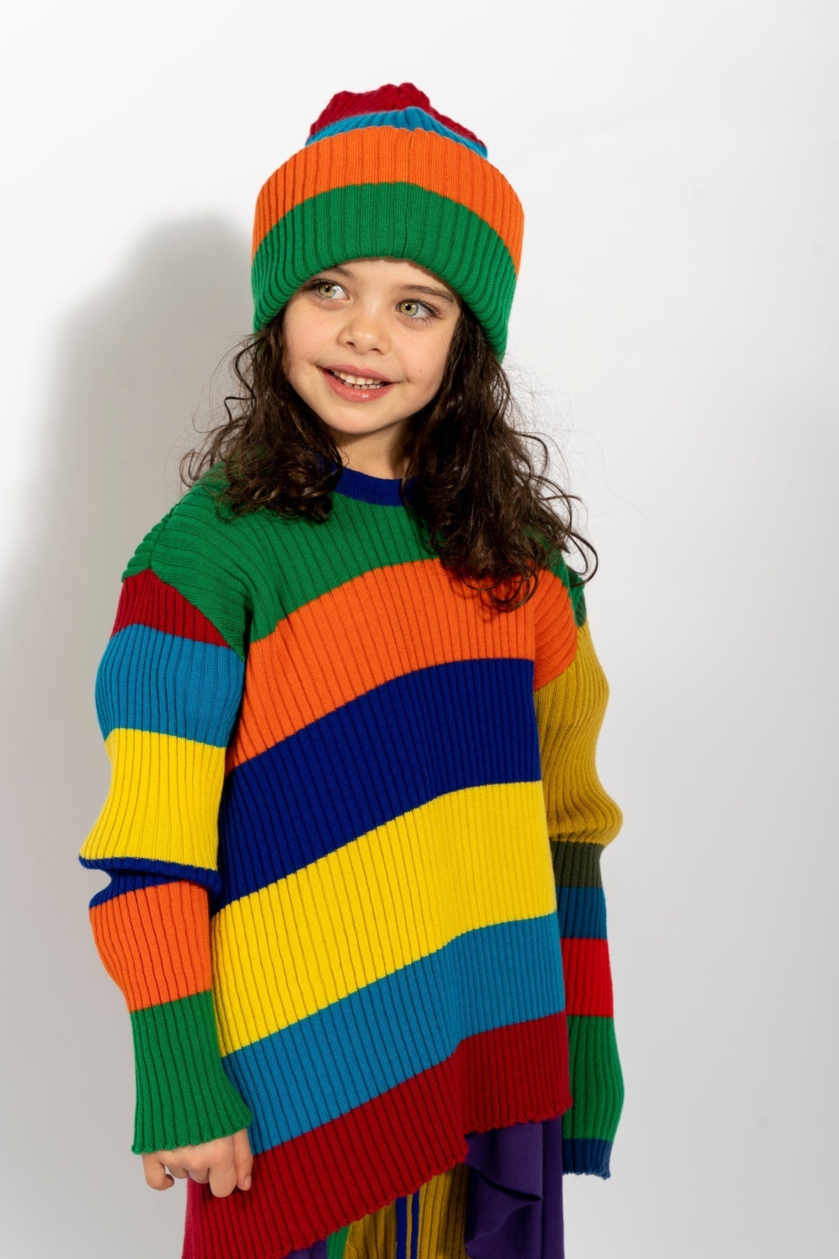 MULTI STRIPES MERINO KNIT BEANIE ma kids