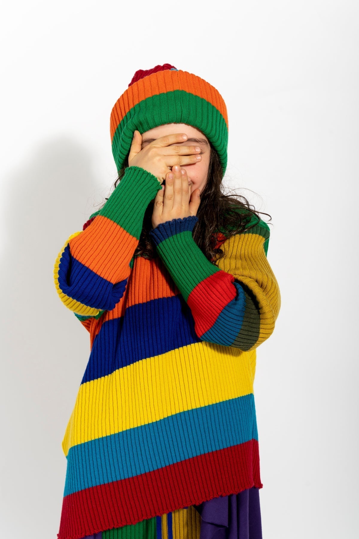 MULTI STRIPES MERINO KNIT BEANIE ma kids