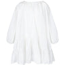 M'A KIDS STAND COLLAR WITH GATHERS DRESS IN WHITE