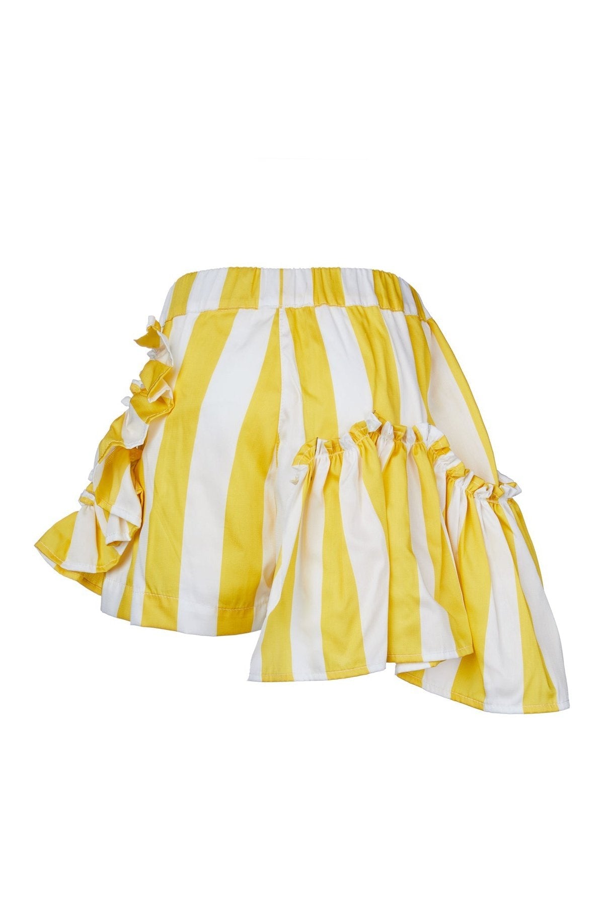 M'A KIDS FRILL SHORTS IN YELLOW AND WHITE