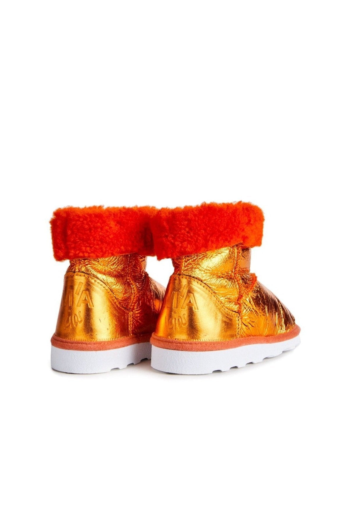 M'A KIDS LEATHER BOOTS IN ORANGE
