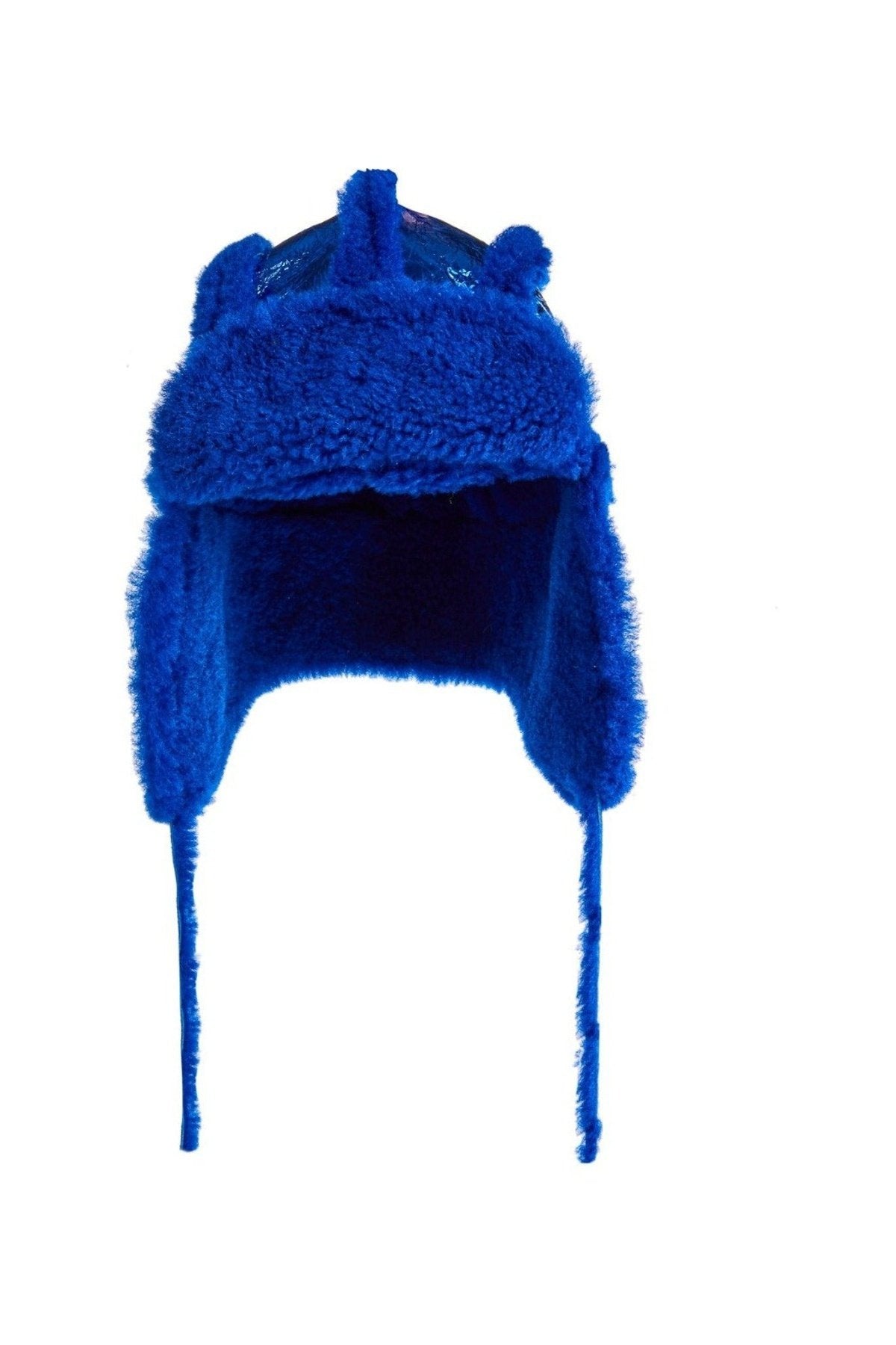 M'A KIDS EAR COVER HAT BLUE LEATHER