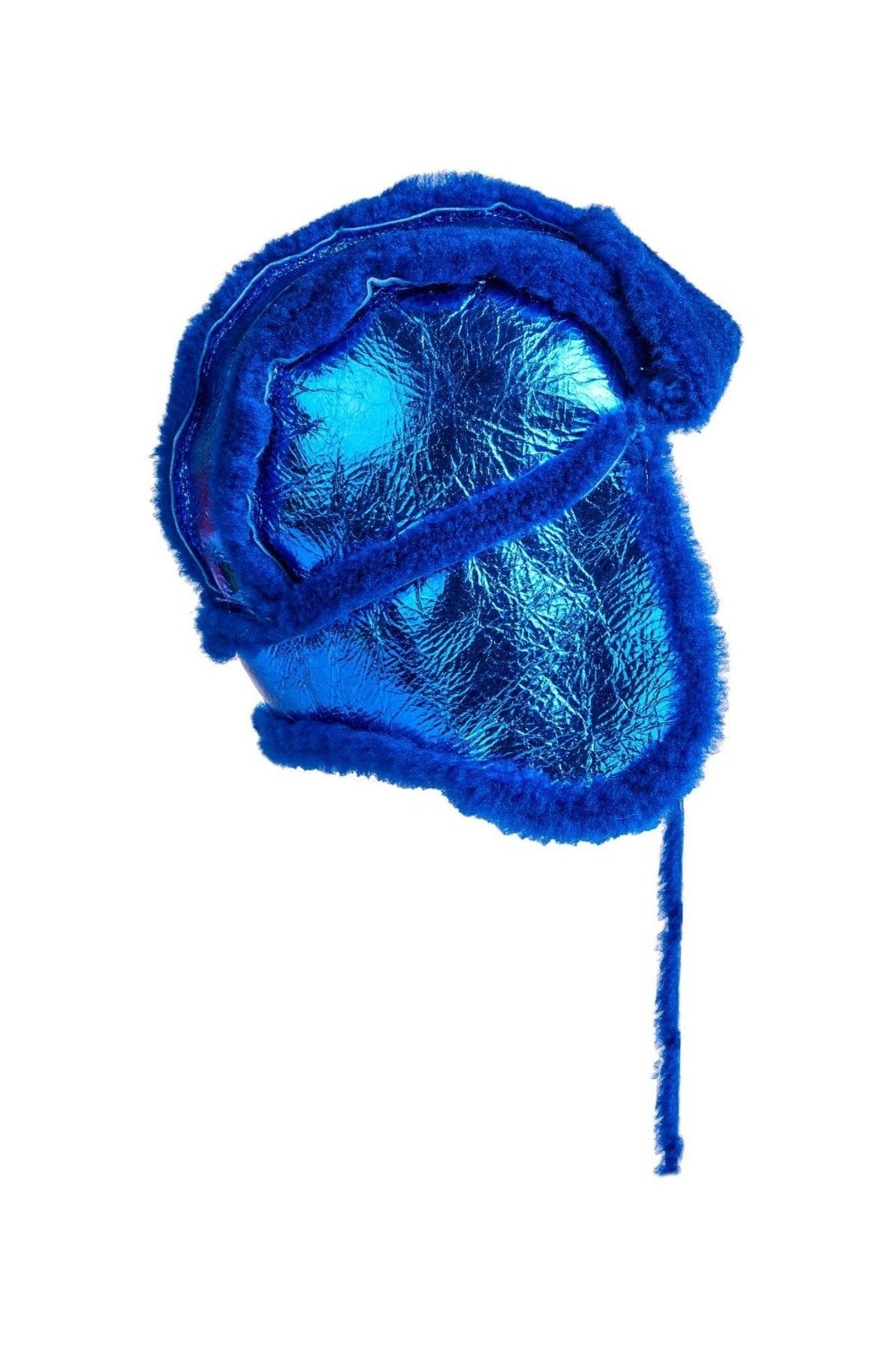 M'A KIDS EAR COVER HAT BLUE LEATHER