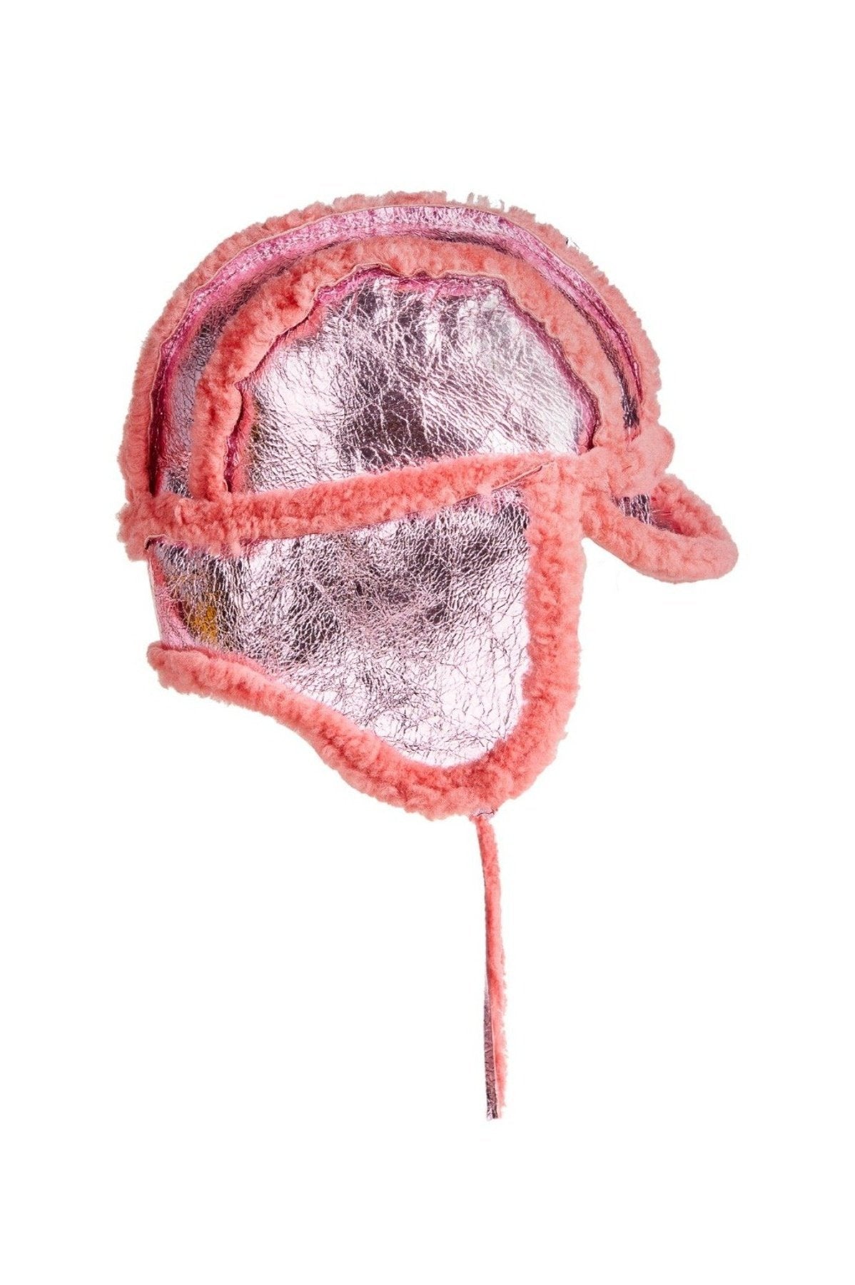 PINK LEATHER EAR COVER HAT MA KIDS