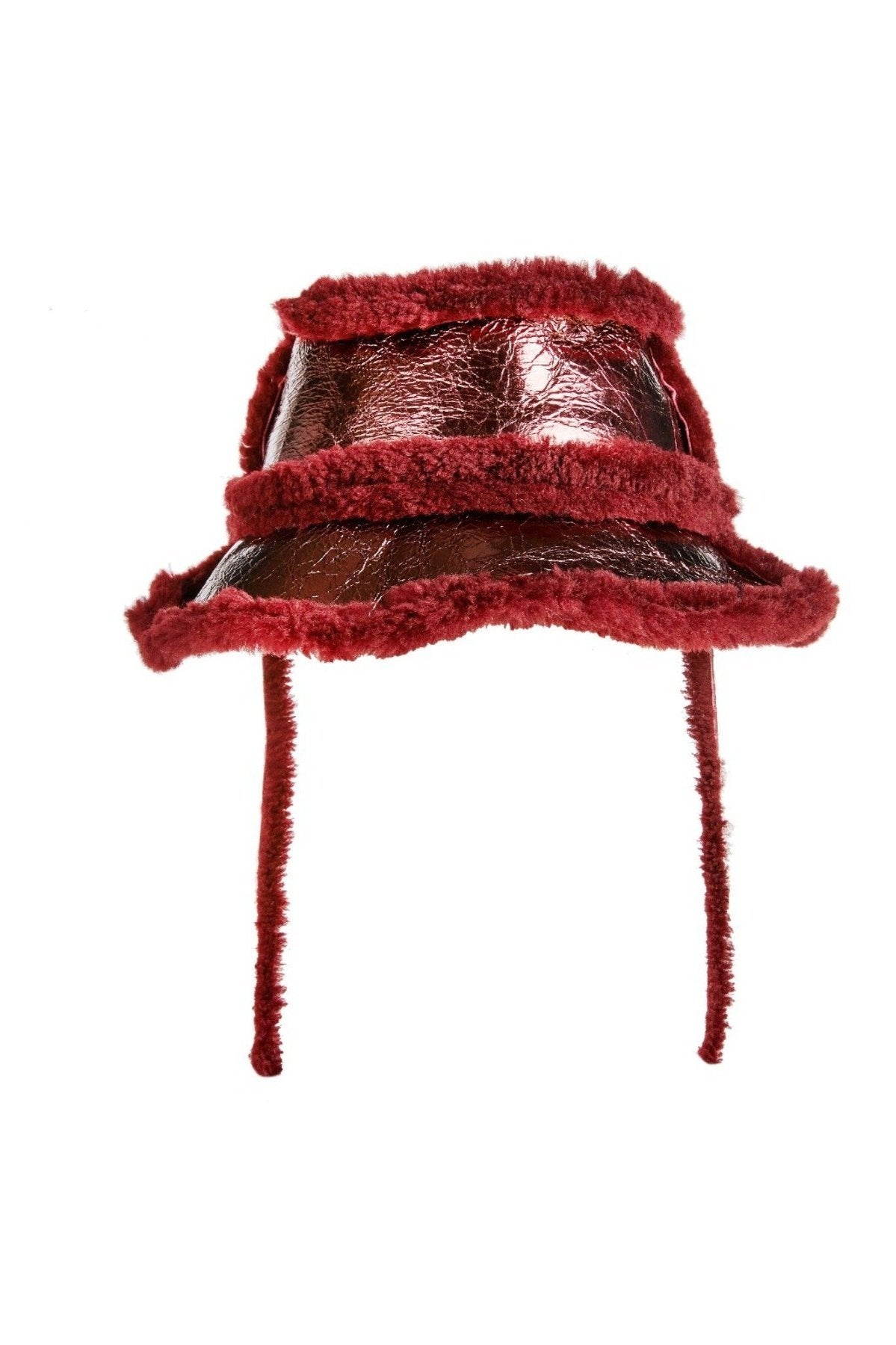 BURGUNDY LEATHER BUCKET HAT ma kids