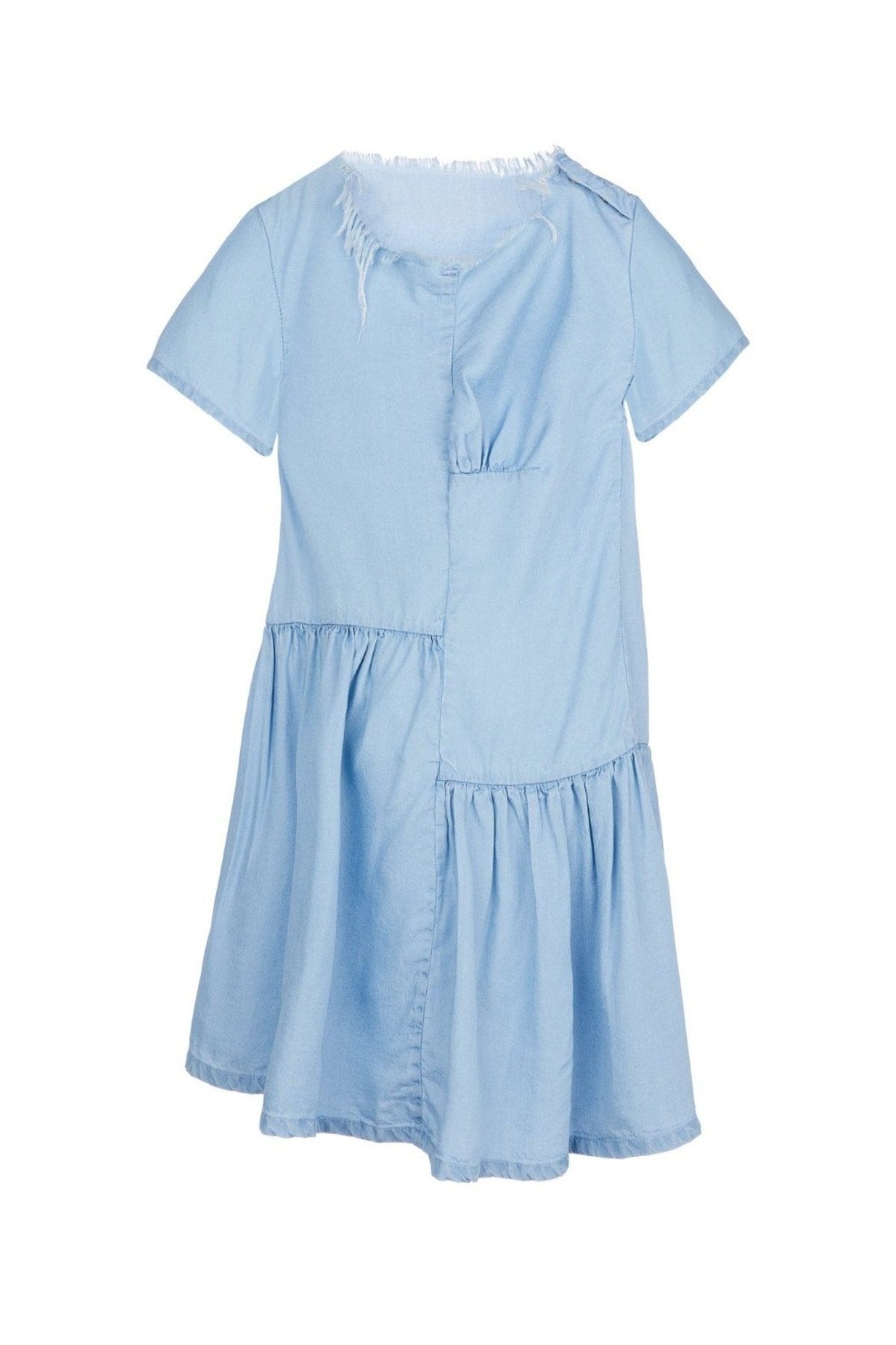 M'A KIDS T-SHIRT DRESS WITH SEAMS AND GATHERS