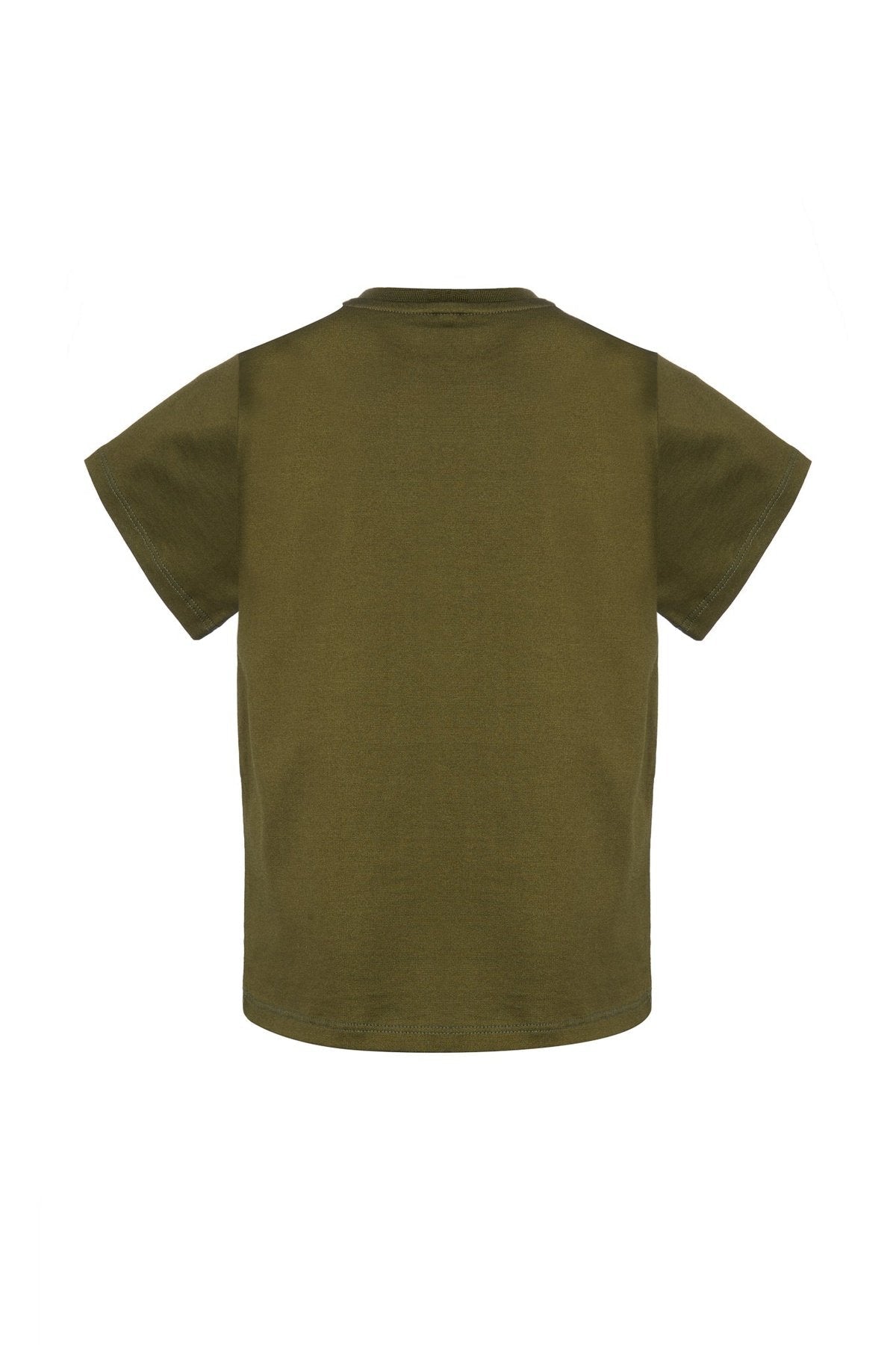 KHAKI EMBROIDERED LOOSE T-SHIRT MA KIDS