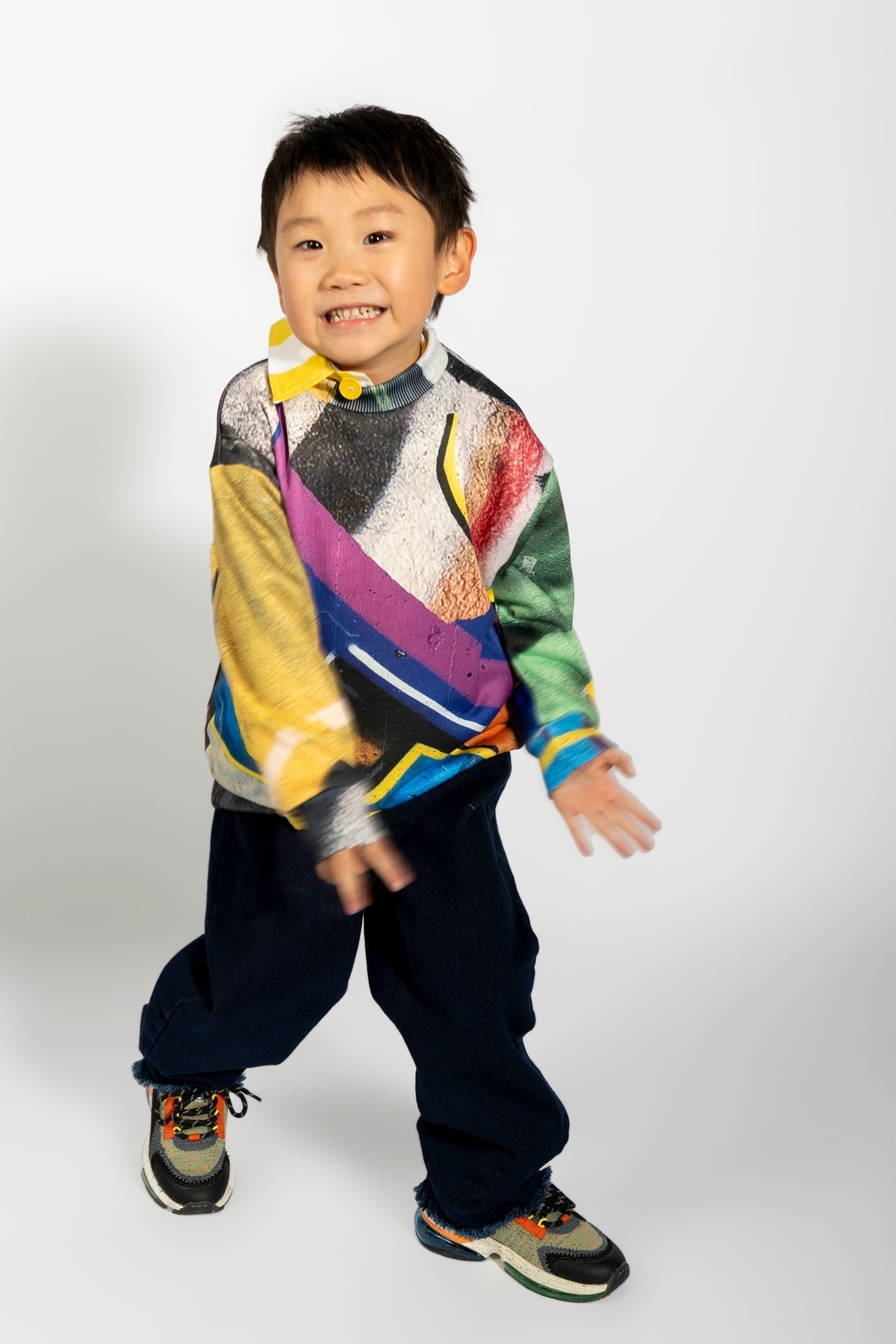 NAVY DENIM BAGGY TROUSERS MA KIDS