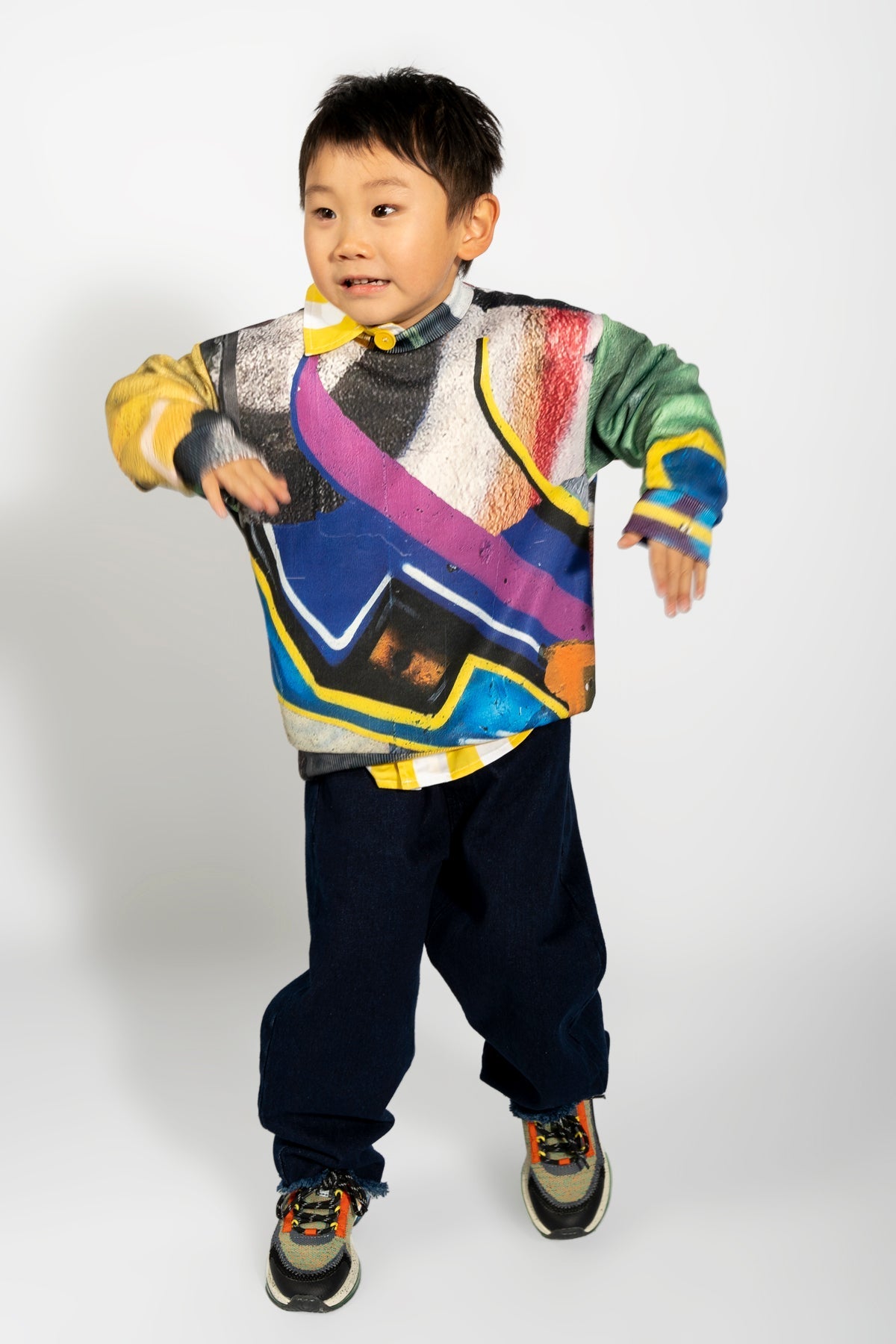 NAVY DENIM BAGGY TROUSERS MA KIDS