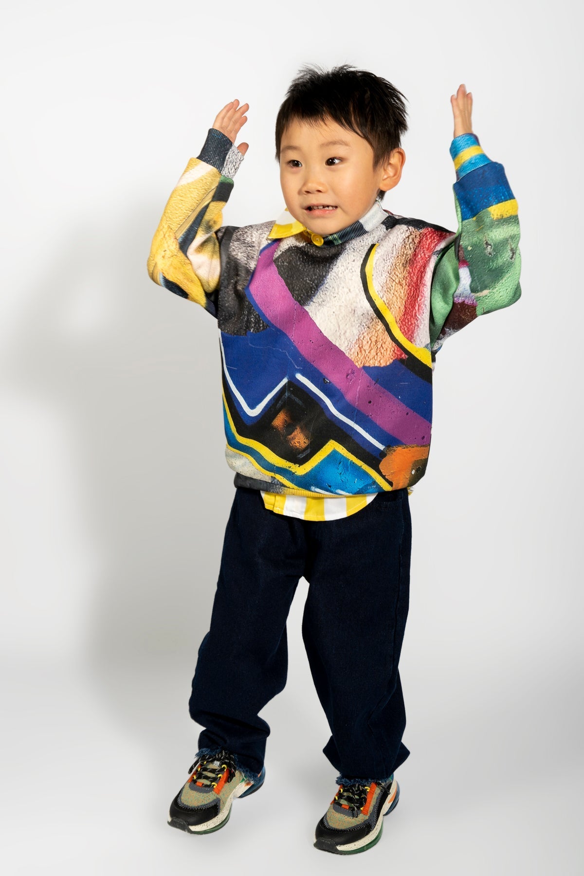 NAVY DENIM BAGGY TROUSERS MA KIDS