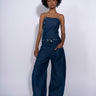 NAVY DENIM PATCH POCKET BOYFRIEND TROUSERS marques almeida