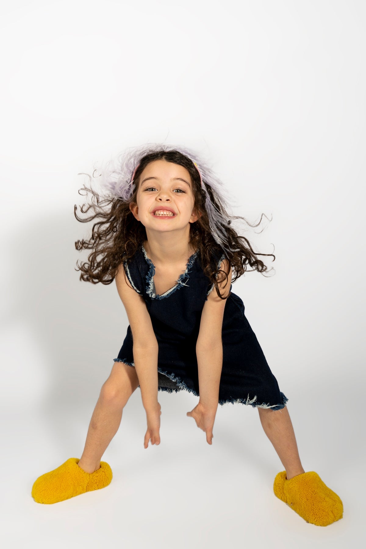 NAVY DENIM SLEEVELESS DRESS ma kids