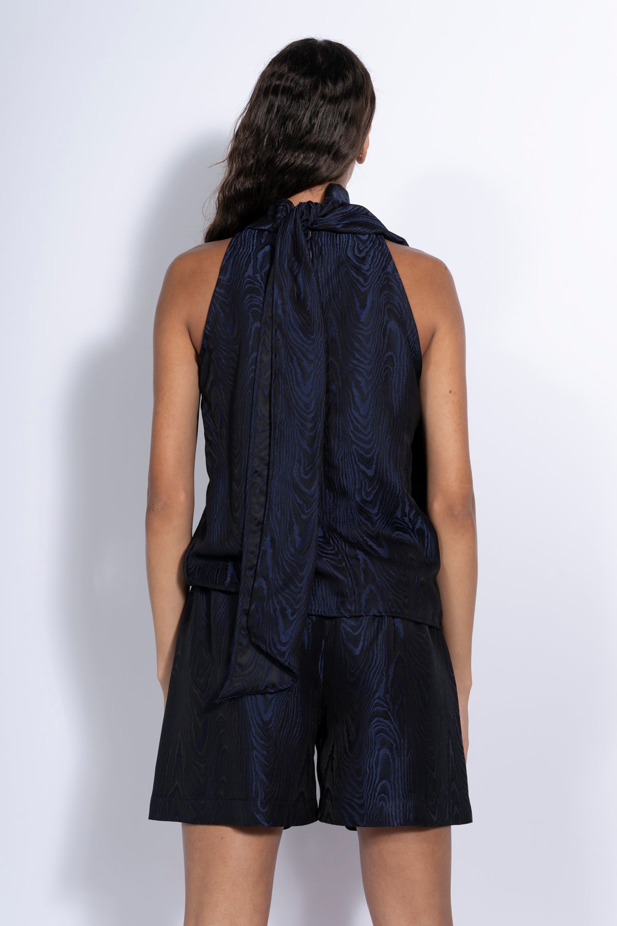 NAVY DRAPED BLOUSE marques almeida