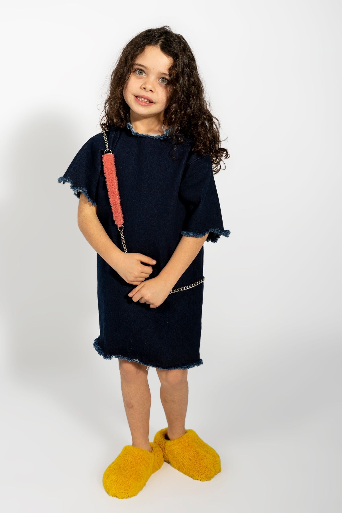 NAVY DENIM OVERSIZED T-SHIRT DRESS ma kids