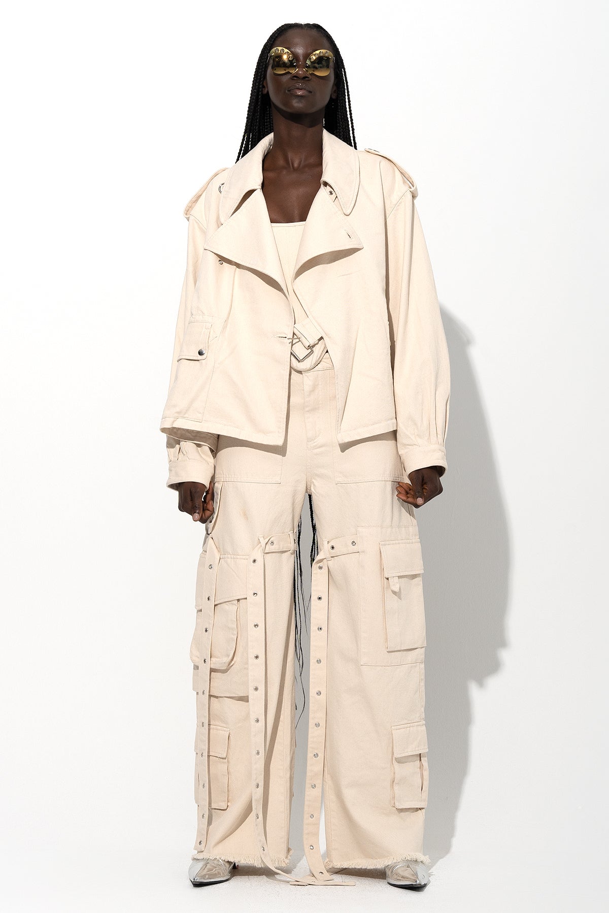 OFF-WHITE CROPPED TRENCH COAT marques almeida