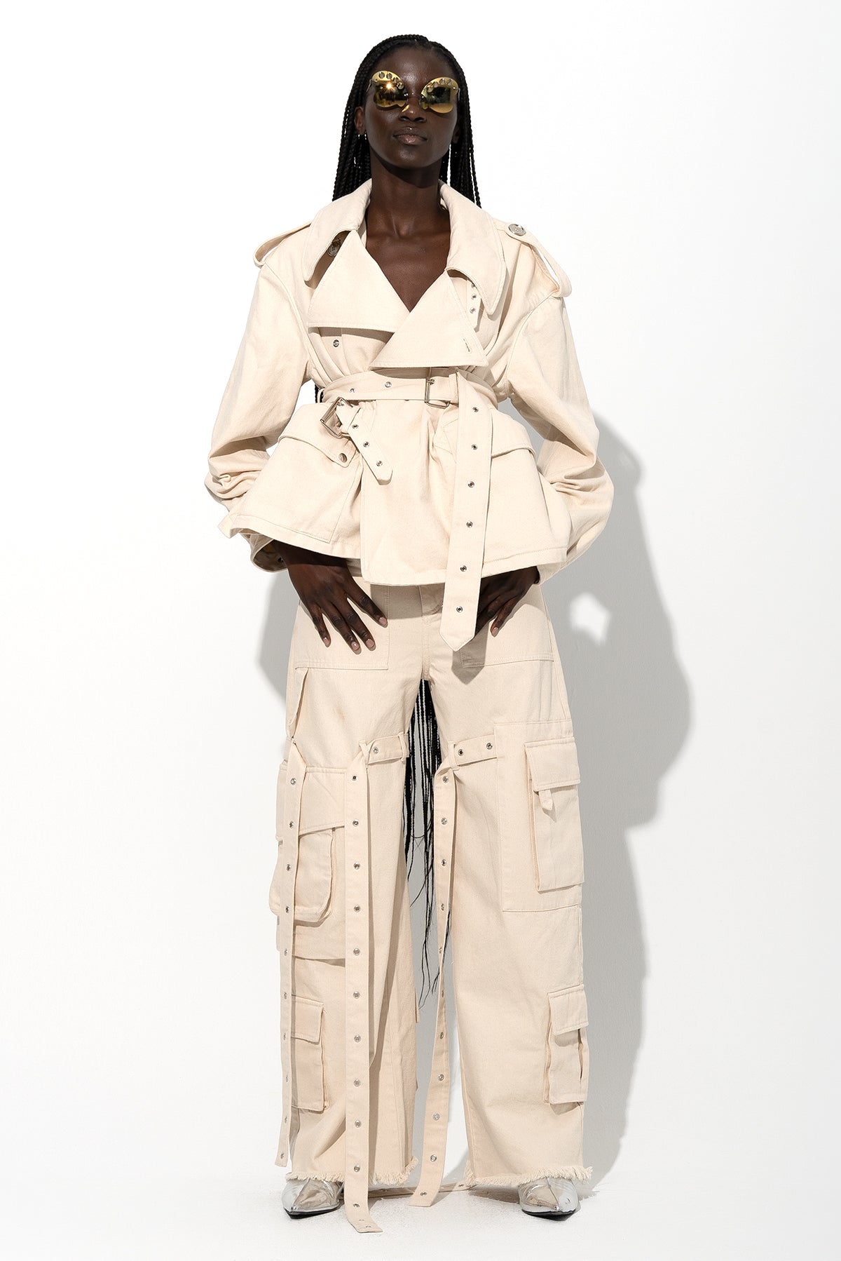 OFF-WHITE CROPPED TRENCH COAT marques almeida