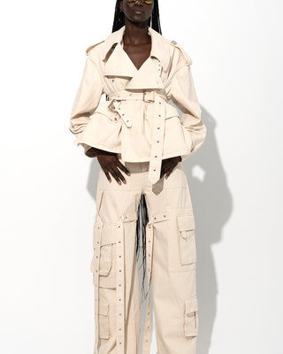 OFF-WHITE CROPPED TRENCH COAT marques almeida