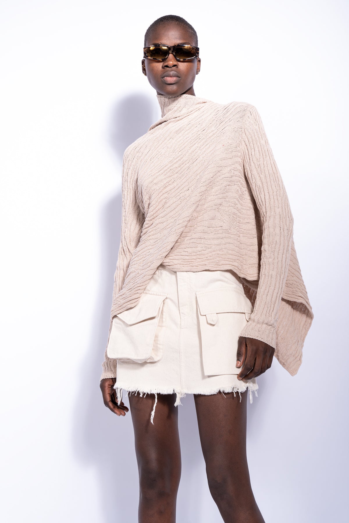 OFF WHITE PATCH POCKET MINI SKIRT marques almeida