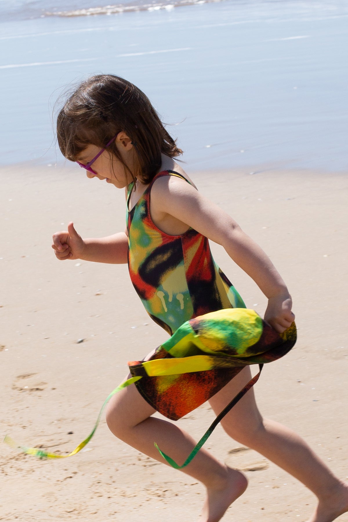 M'A KIDS ORANGE AND YELLOW PRINTED SWIMSUIT