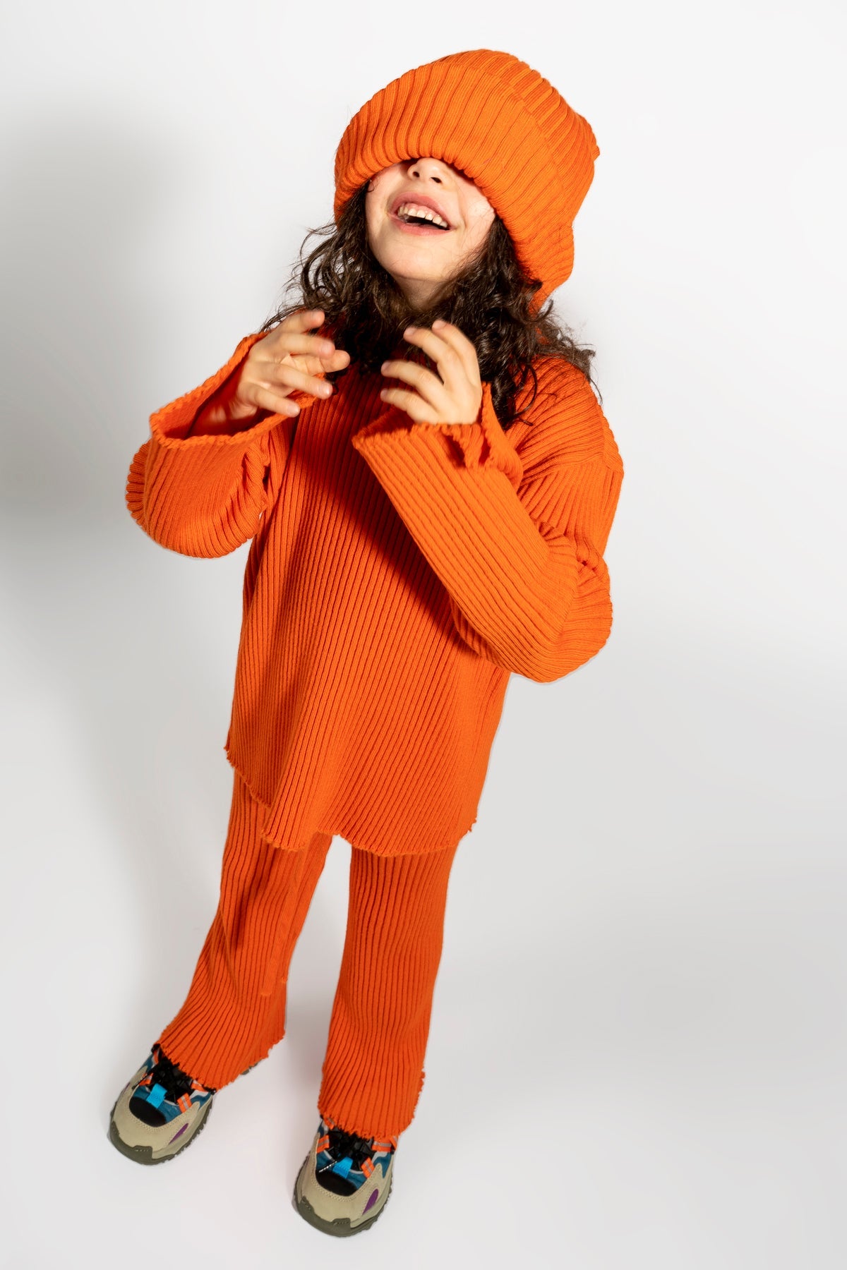 ORANGE MERINO KNIT BEANIE ma kids 